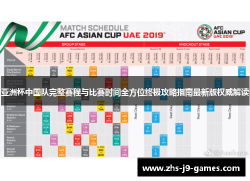 亚洲杯中国队完整赛程与比赛时间全方位终极攻略指南最新版权威解读